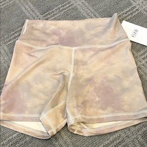 Fleo Women's Athletic Shorts - beige tie dye